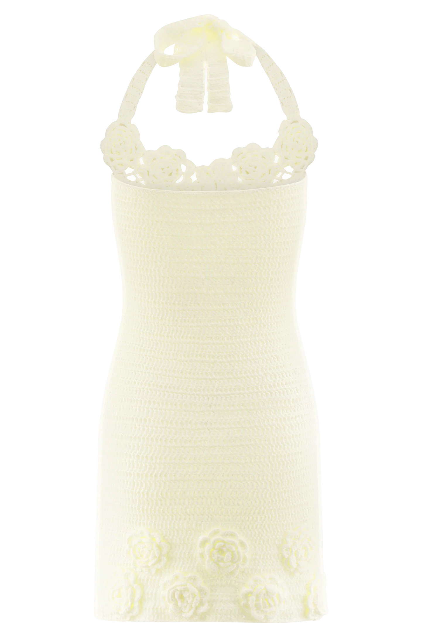 Liyah Floral Hand Crochet Mini Dress - Ivory | MESHKI US