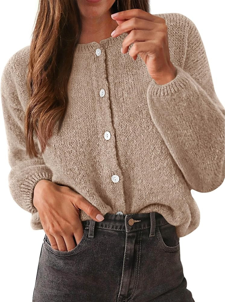 KIRUNDO Cardigan Sweaters For Women Lightweight Loose Fit Button Up Cardigans Long Sleeve Sweater... | Amazon (US)