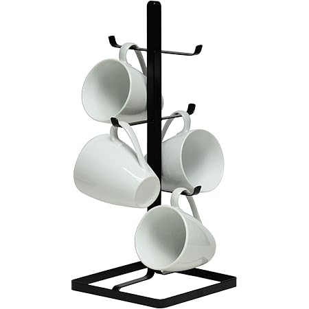 Gourmet Basics by Mikasa Rope Metal Mug Tree, Black | Amazon (US)