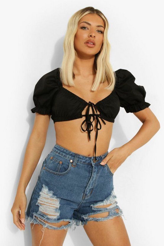 High Rise Distressed Denim Mom Shorts | Boohoo.com (US & CA)