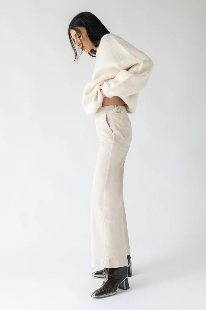 LONG LENGTH TWILL WIDE LEG PANT | OAK + FORT