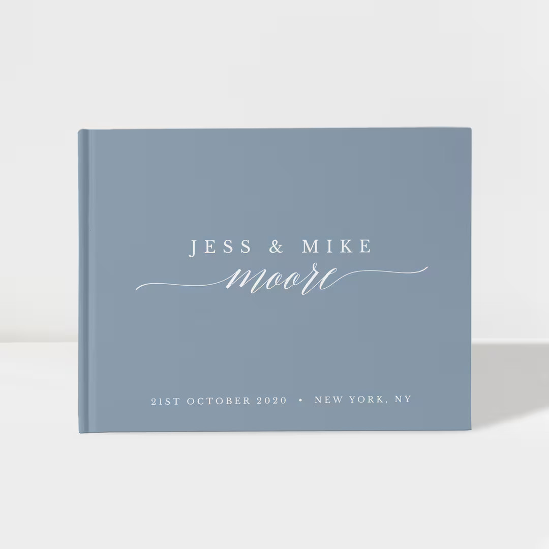 Wedding Guest Book Dusty Blue and White 50 Sheets of Paper - Etsy | Etsy (US)