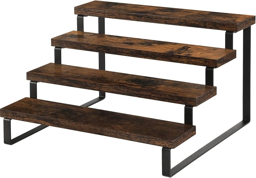 YINMIT Wooden Display Riser Stand, Tiered Perfume and Cologne Organizer Stand, 4 Tier Spice Rack ... | Amazon (US)