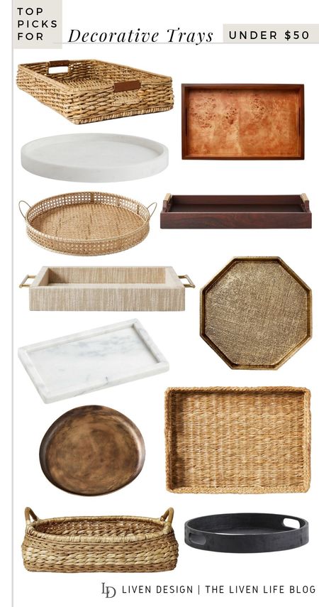 Woven tray. Decorative tray. Coffee table decor. Home decor. Home accents. Hyacinth tray. Seagrass tray. Wood tray. Marble tray. Brass tray. Burl wood. Serving tray. Wicker tray. 

#LTKSeasonal #LTKHome #LTKFindsUnder50