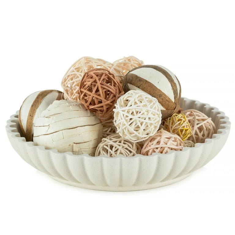 Hanobe Decorative Key Bowl Tray for Entryway Table，Coffee Table Decor Scalloped Bowl for Center... | Walmart (US)