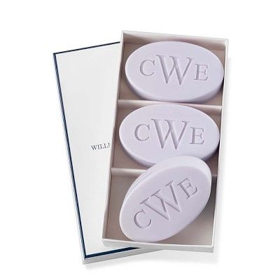 Williams Sonoma Home Monogrammed Oval Soaps, Set of 3, Lavender | Williams Sonoma | Williams-Sonoma