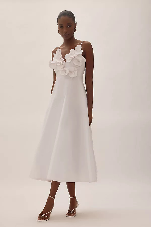 By Anthropologie Rosie 3D Flower Midi Dress | Anthropologie (UK)