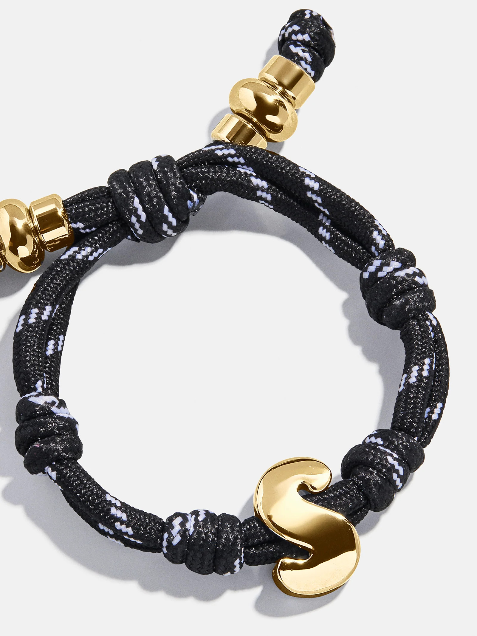 Knotty Initial Custom Bracelet - Onyx | BaubleBar