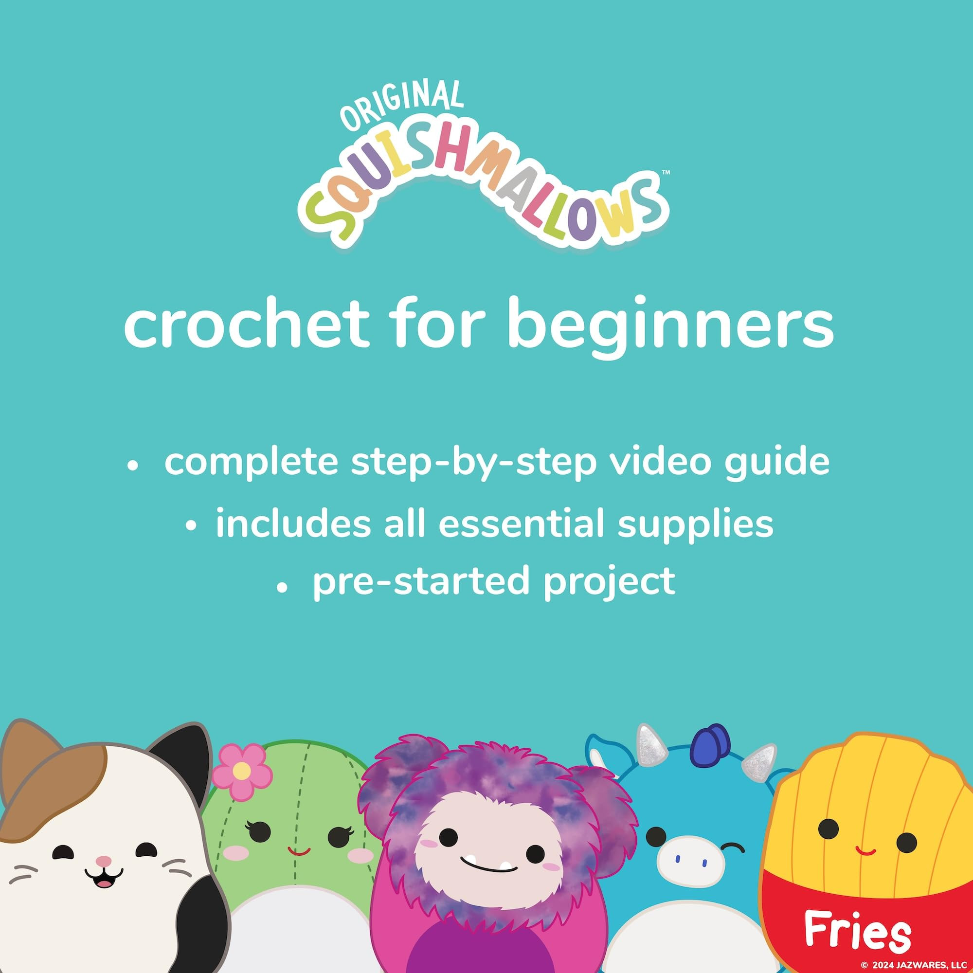 Original Squishmallows Bebe the Bluebird Crochet Kit, Includes Yarn, Crochet Hook, Starter Hooks,... | Amazon (US)