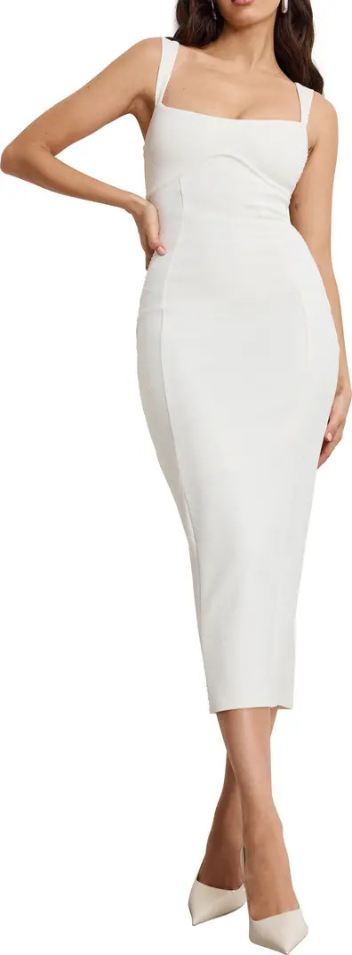 Crystal Embellished Scuba Knit Midi Dress | Nordstrom