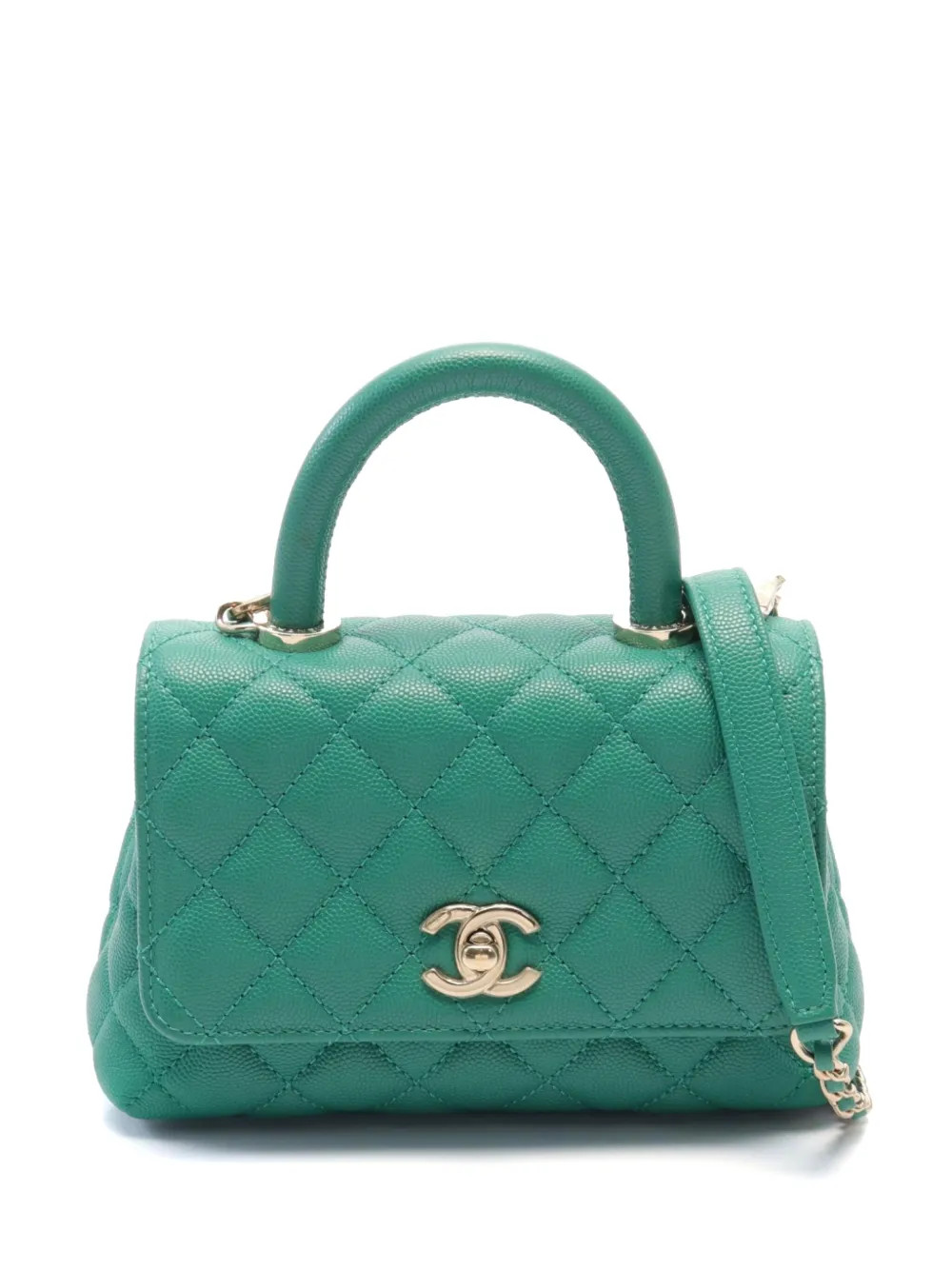 CHANEL Pre-Owned 2021 Coco Handle handbag - Green | Farfetch Global