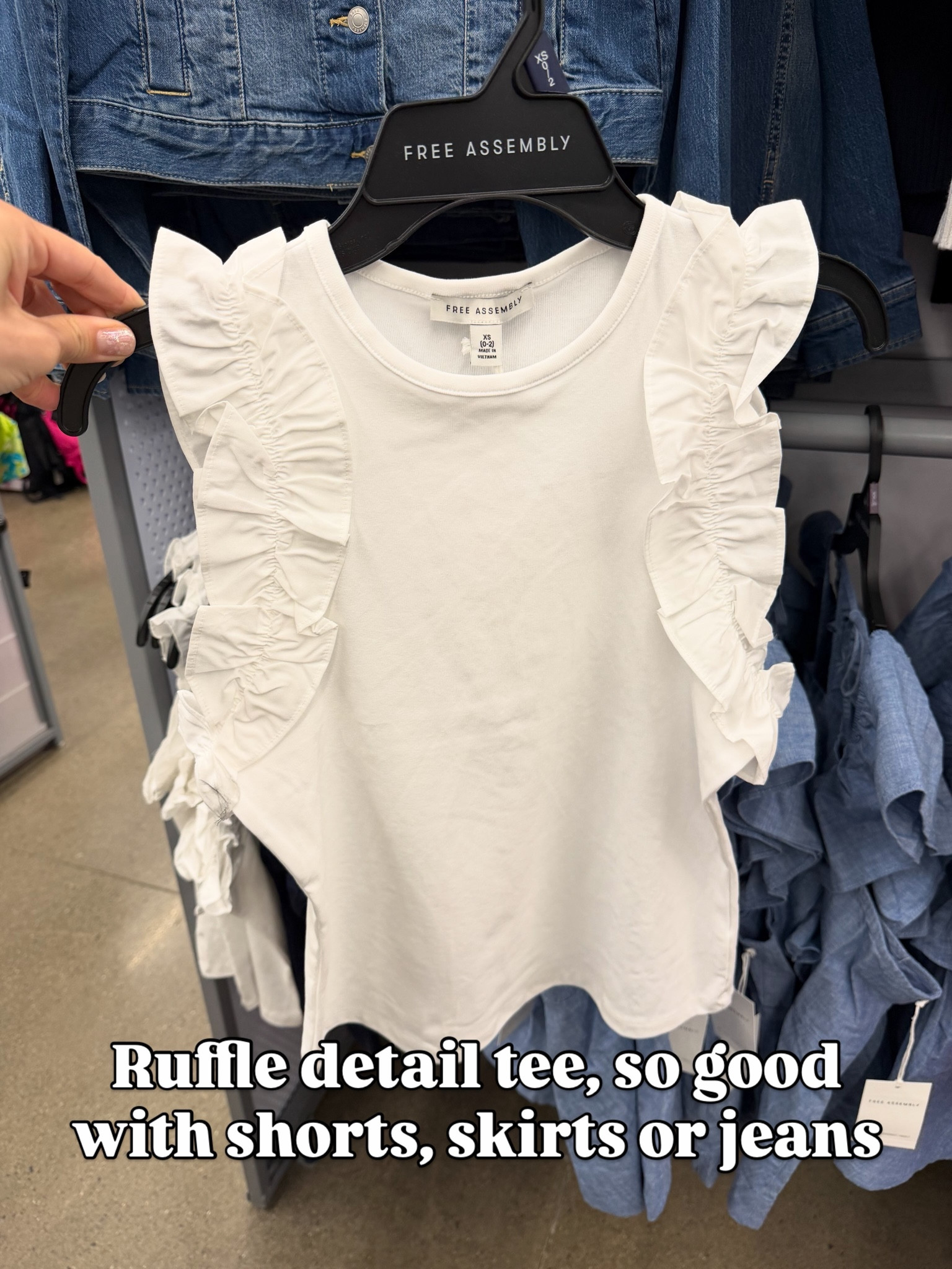 Walmart ruffle detail top, grabbing this one! Goes great with skirts, shorts or jeans. #walmartfashion
