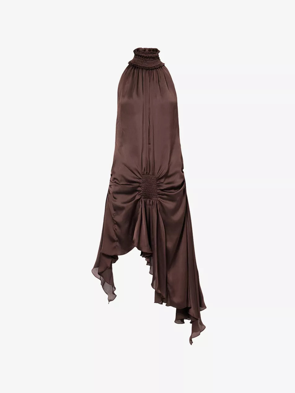 Toni Halterneck Low Back Woven Mini Dress | Selfridges