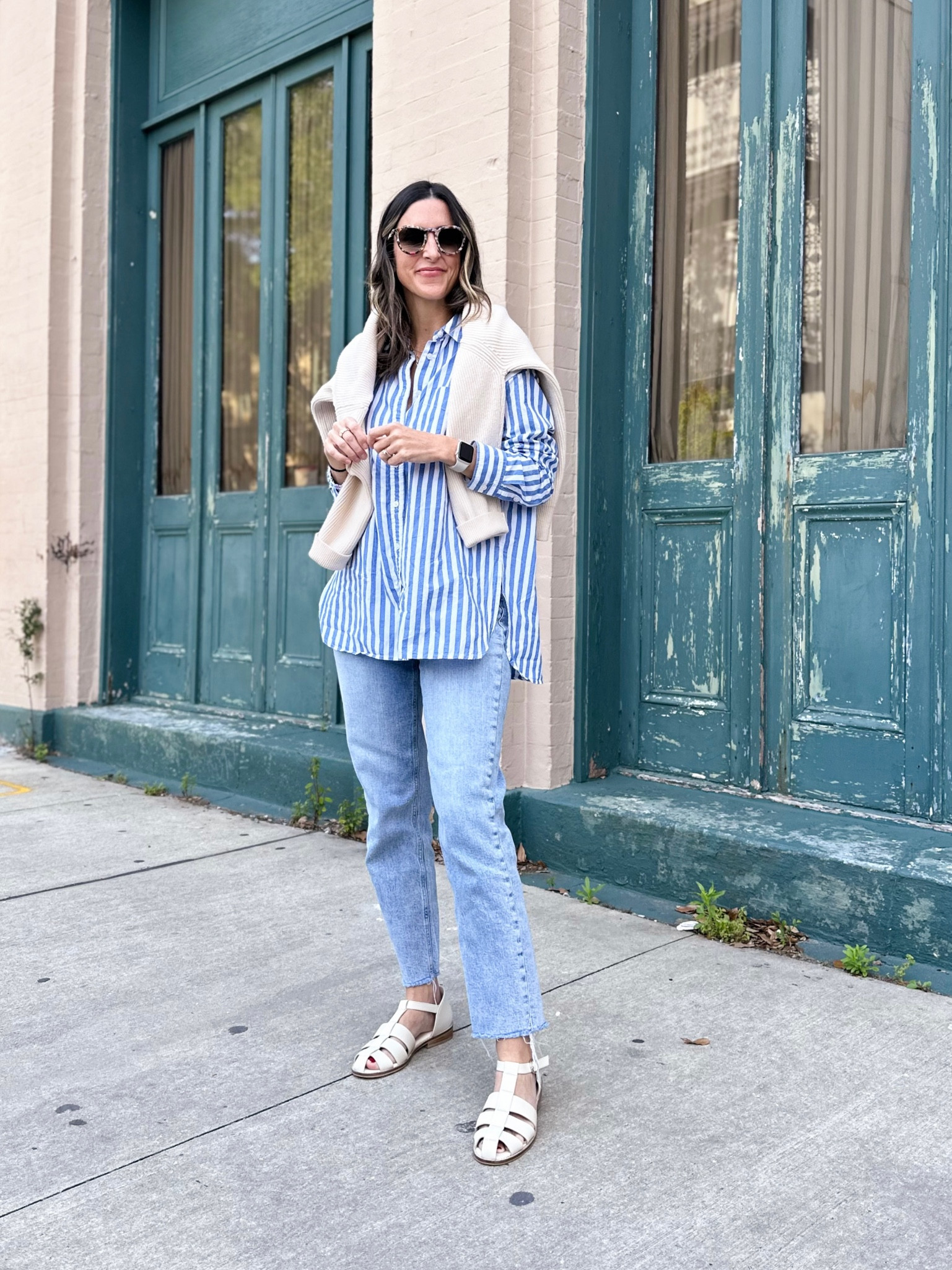 Love these new Fisherman sandals! Fit TTS. I typically wear 7/7.5 - I’m wearing size 38 EU. Madewell button down. Amazon cardigan (so good!)  

#LTKstyletip #LTKfindsunder100 #LTKshoecrush