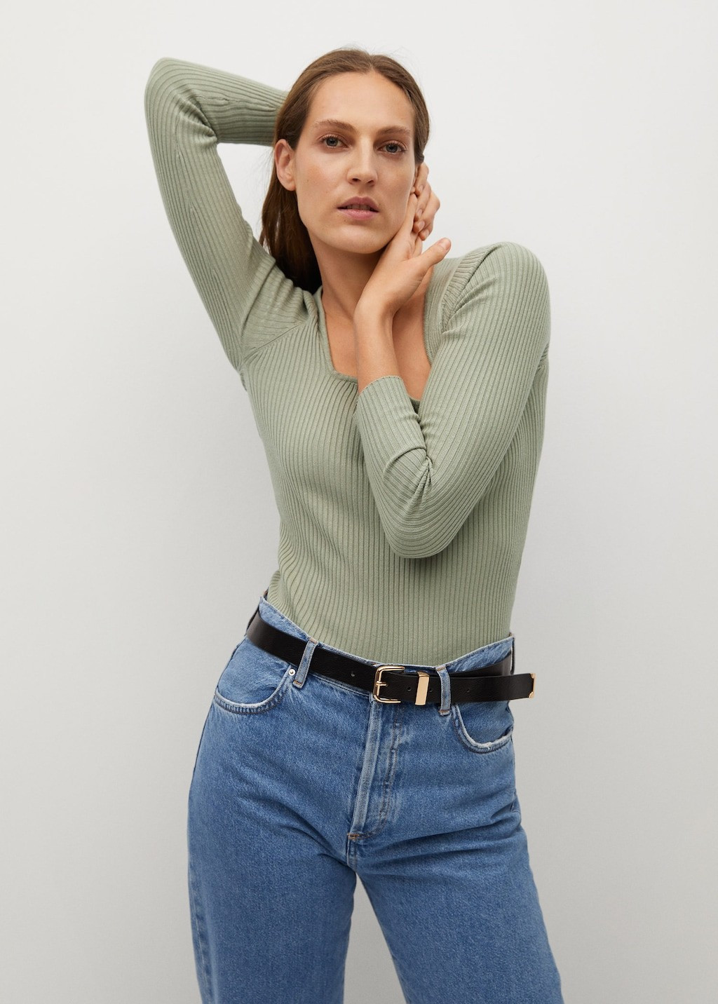 Ribbed fine-knit sweater | MANGO (US)