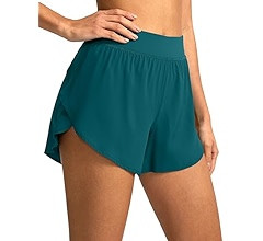 Soothfeel High Waisted Athletic Running Shorts for Women Dolphin Shorts High Split Quick Dry Gym ... | Amazon (US)