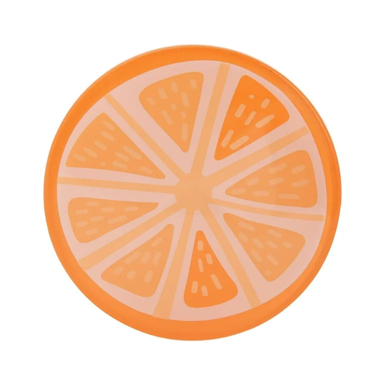 Mainstays 4-Inch Round Acrylic Coaster, Orange | Walmart (US)