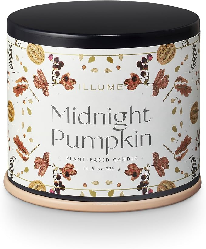 ILLUME Noble Holiday Collection Midnight Pumpkin Vanity Tin Candle, 11.8 oz | Amazon (US)