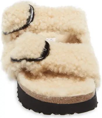 Papillio by Birkenstock Arizona Big Buckle Genuine Shearling Slide Sandal | Nordstrom