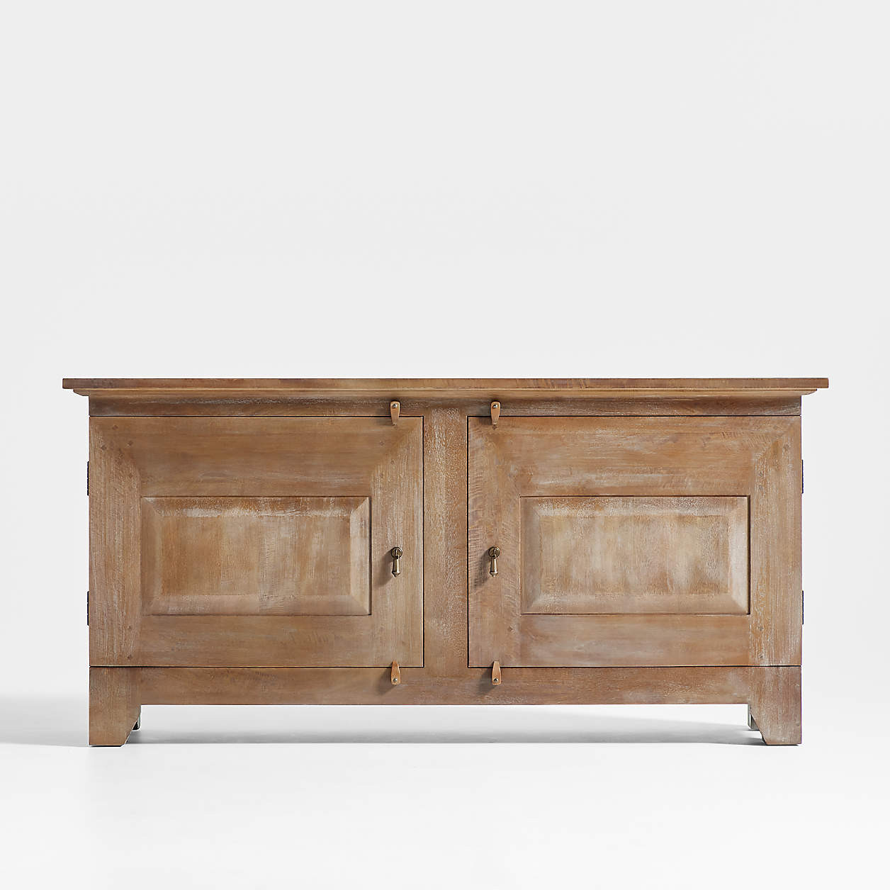 Basque 68" Weathered Light Brown Solid Wood Credenza + Reviews | Crate & Barrel | Crate & Barrel