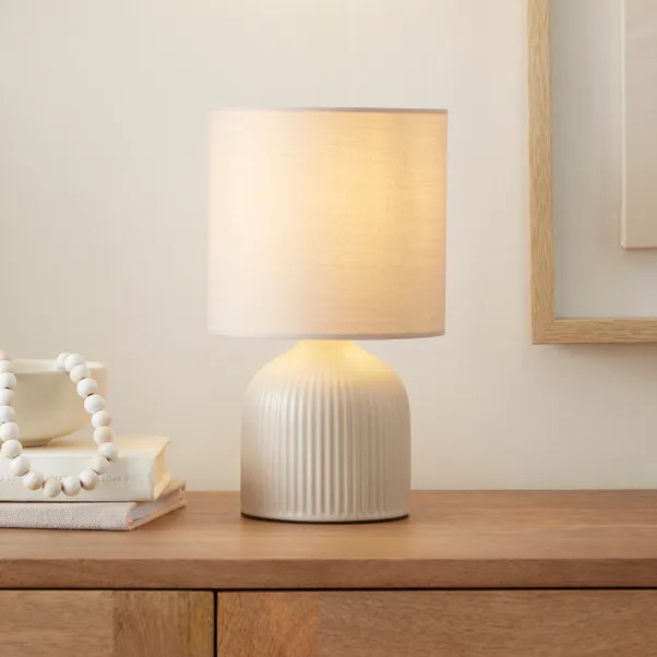 Hebe Ribbed Ceramic Table Lamp | Dunelm (migrated)