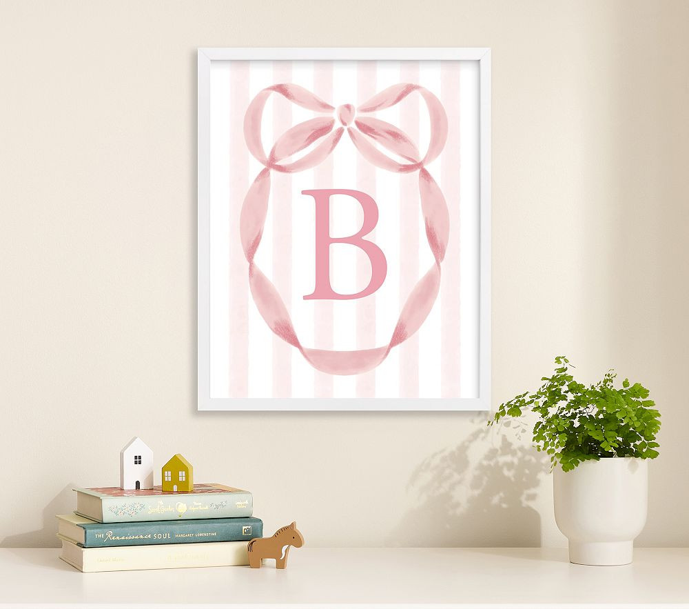 Minted® Precious Ribbon Frame Pink Wall Art by Sam Dubeau | Pottery Barn Kids