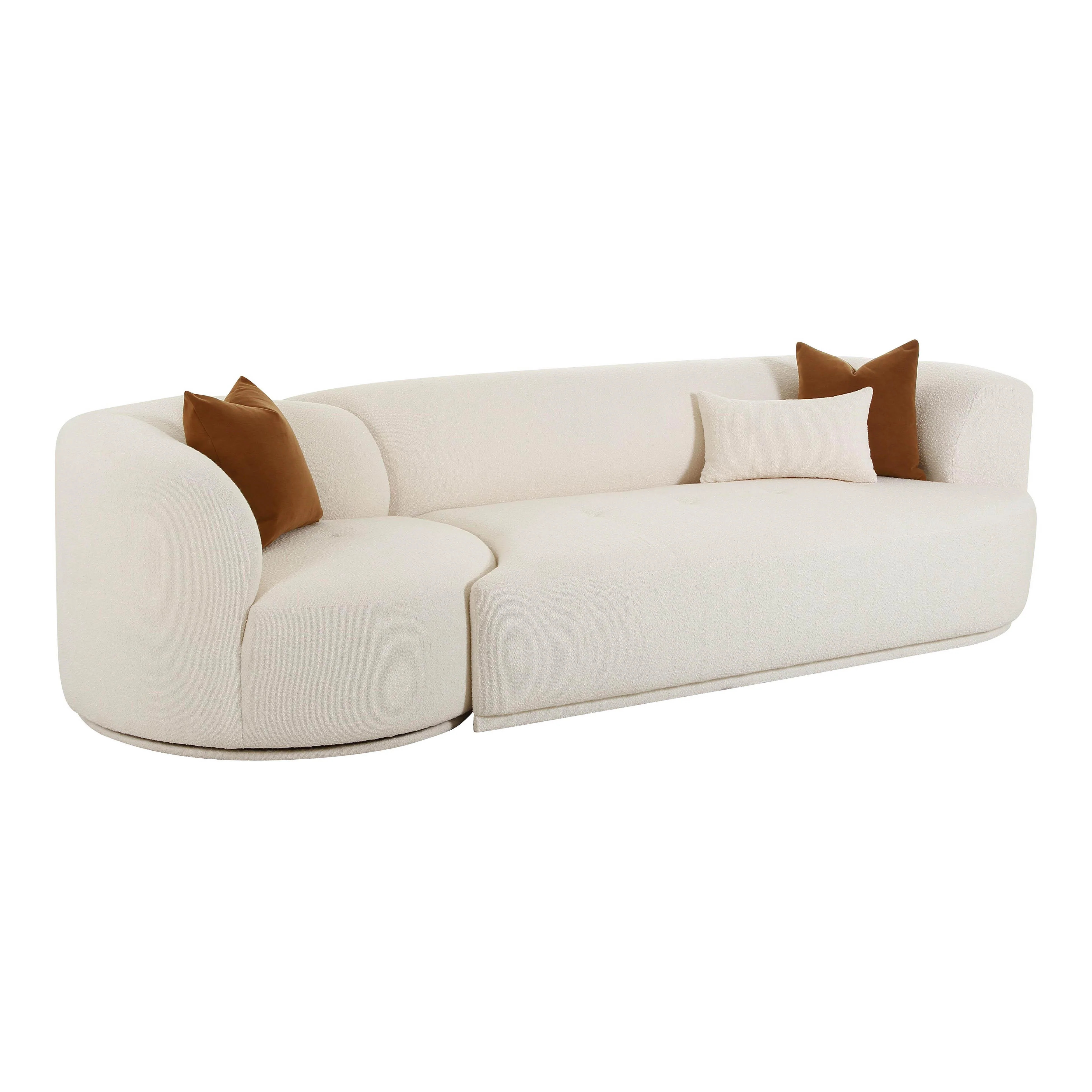 Fickle Cream Boucle 2-Piece Modular Sofa | TOV Furniture