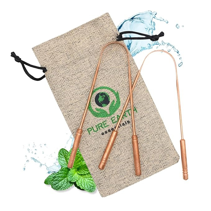 Pure Copper Tongue Scraper for Adults and Kids - Durable Tongue Scraper Copper - Tough Scraper Or... | Amazon (US)
