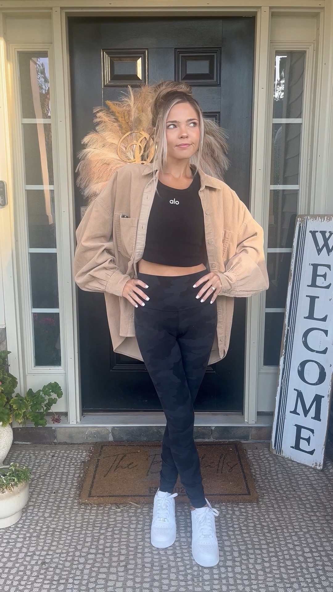 Fall athleisure outfit 🍂 Black Lululemon camo leggings + Alo cropped tank + Levi corduroy button-up = chic, comfy mom-on-the-go style!
Button Up: XL
Tank: Small
leggings: Size 2

#LTKActive #LTKFamily #LTKSeasonal