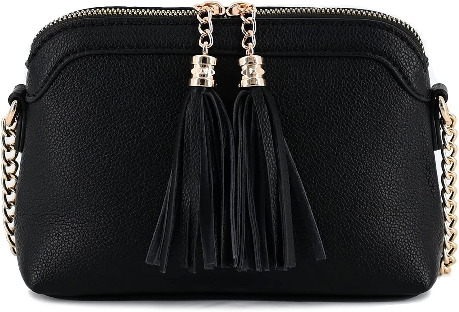Lightweight Two Tassel Small Messenger Crossbody Bag with Chain Strap Cell Phone Wallet Purses | Amazon (US)