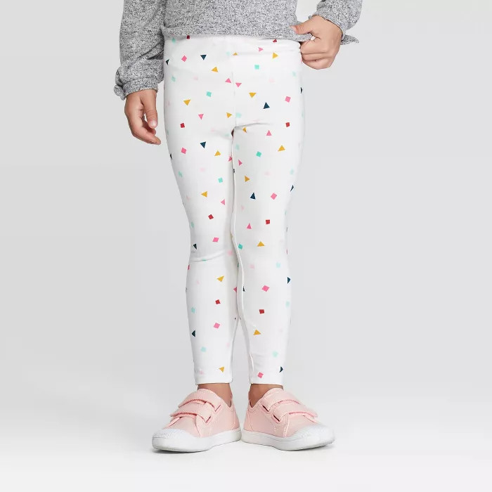 Toddler Girls' Confetti Print Leggings - Cat & Jack™ Cream | Target