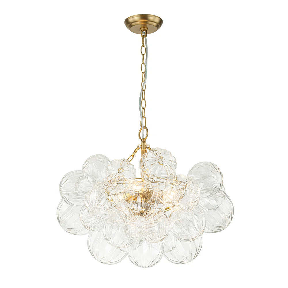 Mercer41 Macosh 3 - Light Textured Glass Bubble Chandelier & Reviews | Wayfair | Wayfair North America