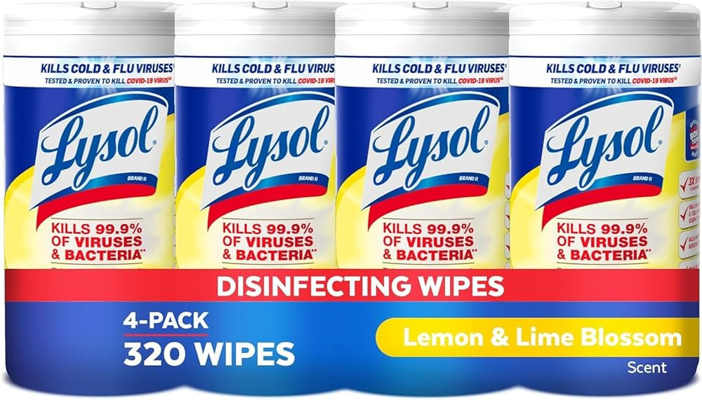 Lysol Disinfectant Wipes, Multi-Surface Antibacterial Cleaning Wipes, For Disinfecting and Cleani... | Amazon (US)