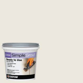 Custom Building Products SimpleGrout #381 Bright White 1 qt. Pre-Mixed Grout PMG381QT - The Home ... | The Home Depot