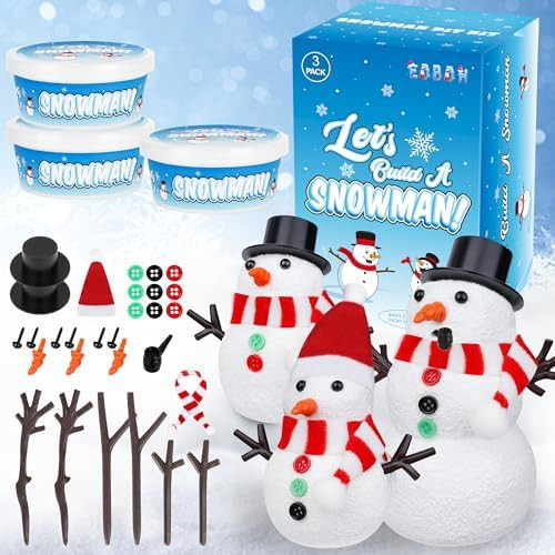 Christmas Craft Snowman Kit, 3 Pack DIY Snowman Craft Kit for Kids, Build a Snowman Indoor Decor,... | Amazon (US)