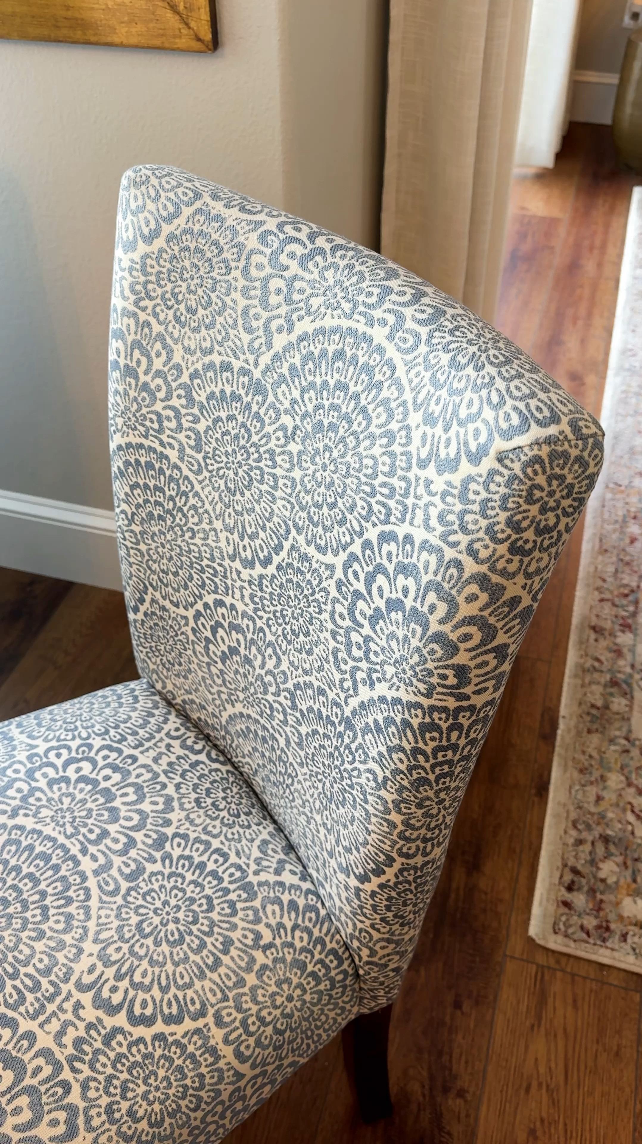 Beautiful cornflower blue floral fabric dining chairs - available in 20+ styles and designs. Well made, beautiful fabric. 

#LTKHome #LTKVideo