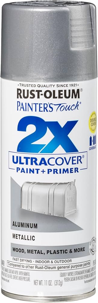 Rust-Oleum 334058 Painter's Touch 2X Ultra Cover Spray Paint, 11 oz, Metallic Aluminum | Amazon (US)