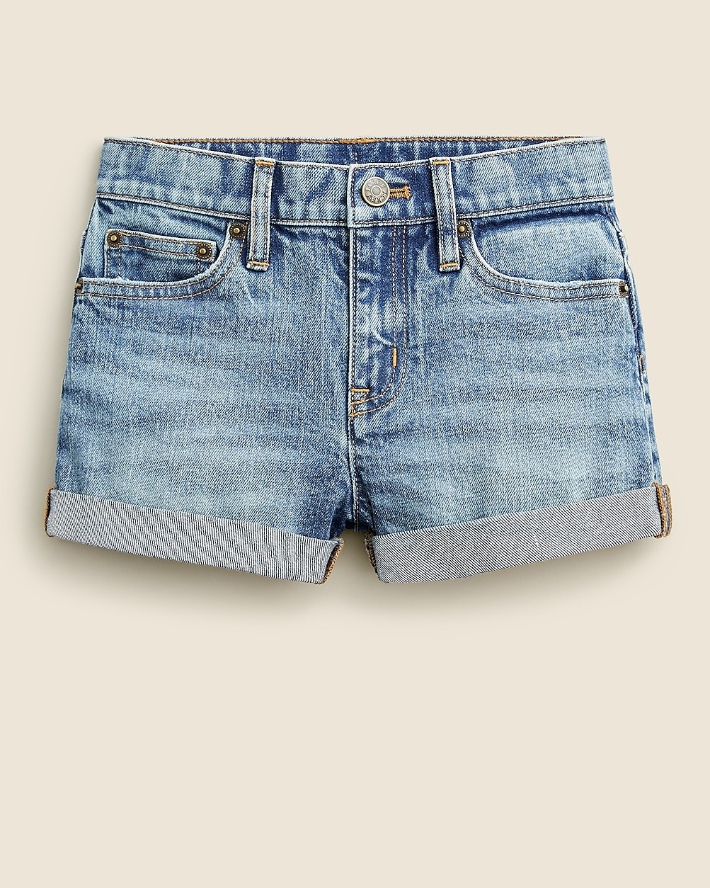 Girls' cuffed denim short in island wash | J. Crew US