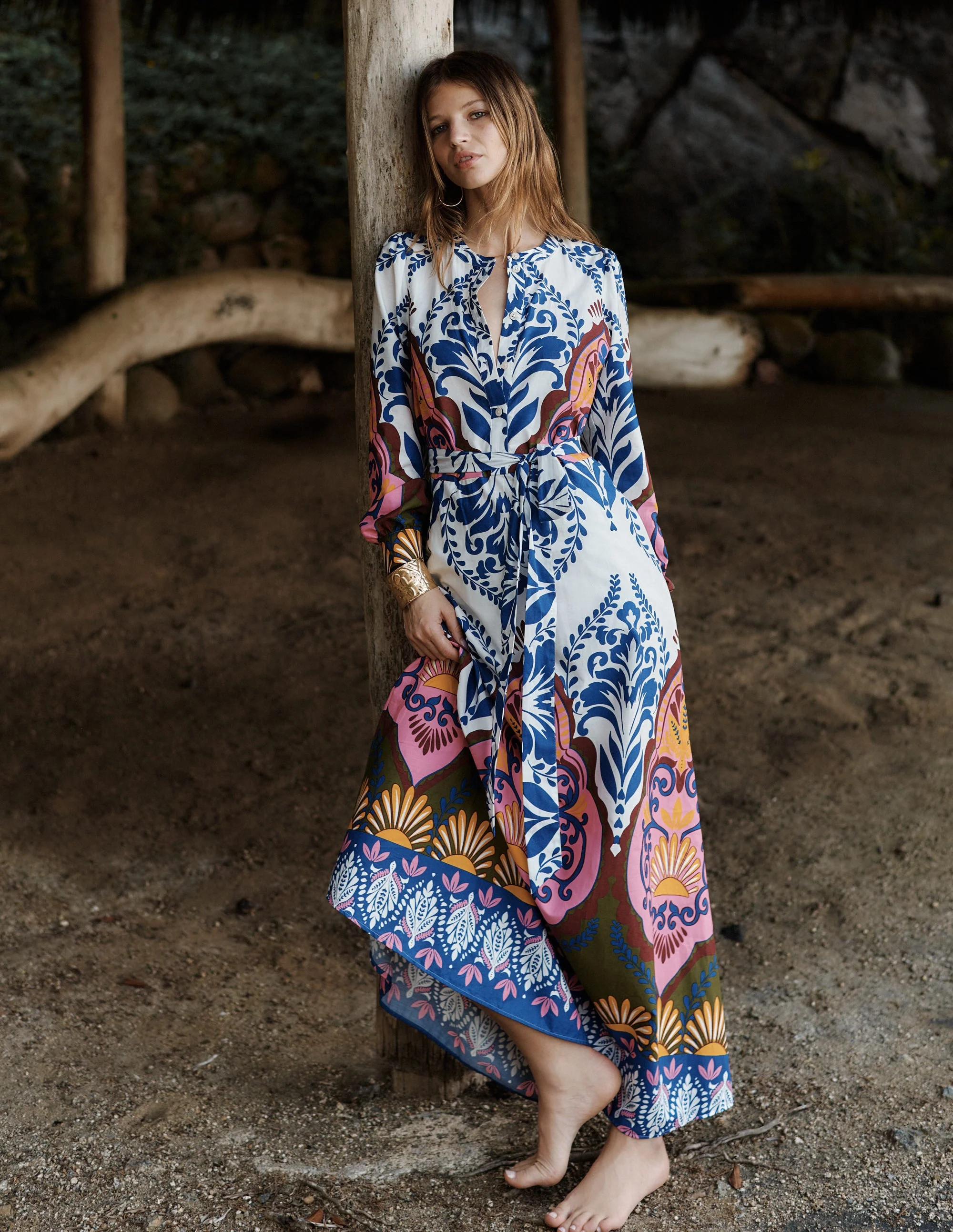 Ava Cotton Midi Dress-Multi, Ornamental Garden | Boden (US)