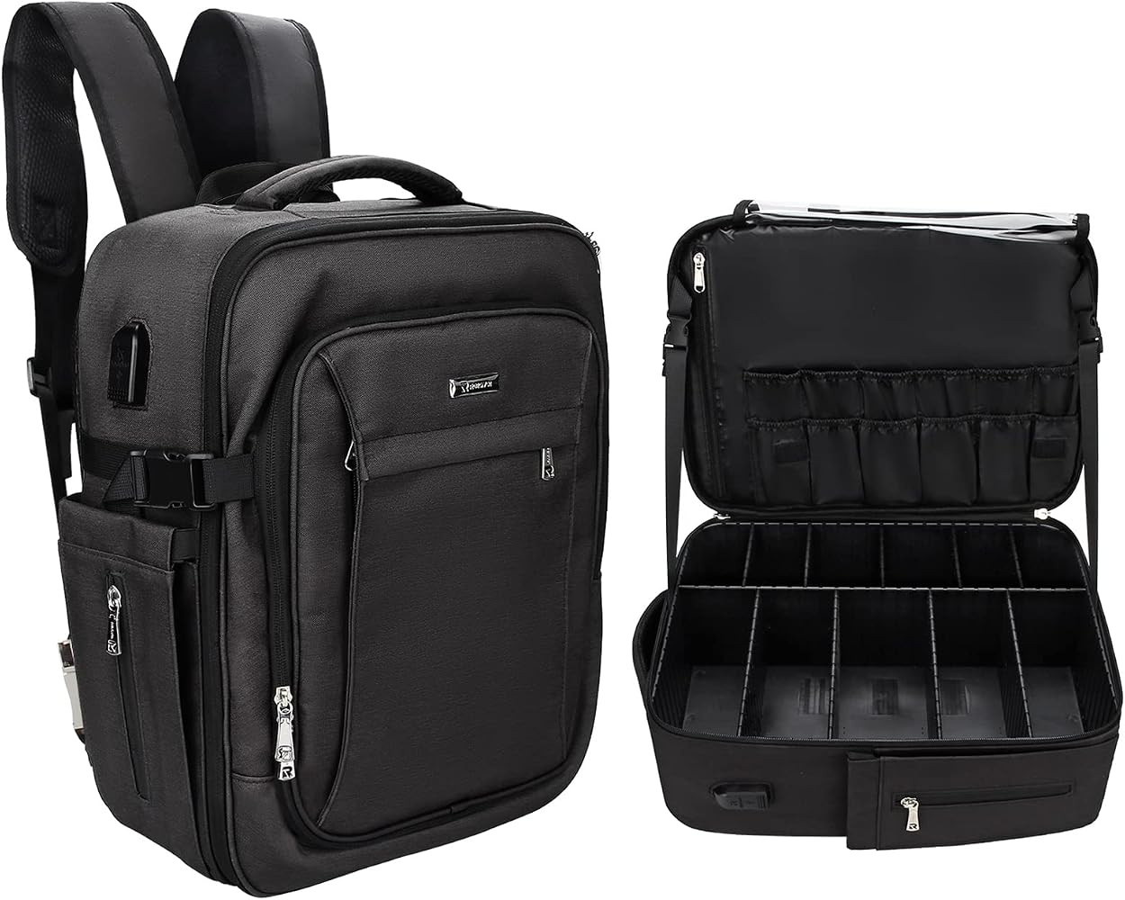 Relavel Makeup Backpack, Professional Makeup Case Extra Large Travel Train Case Makeup Bag, for M... | Amazon (US)