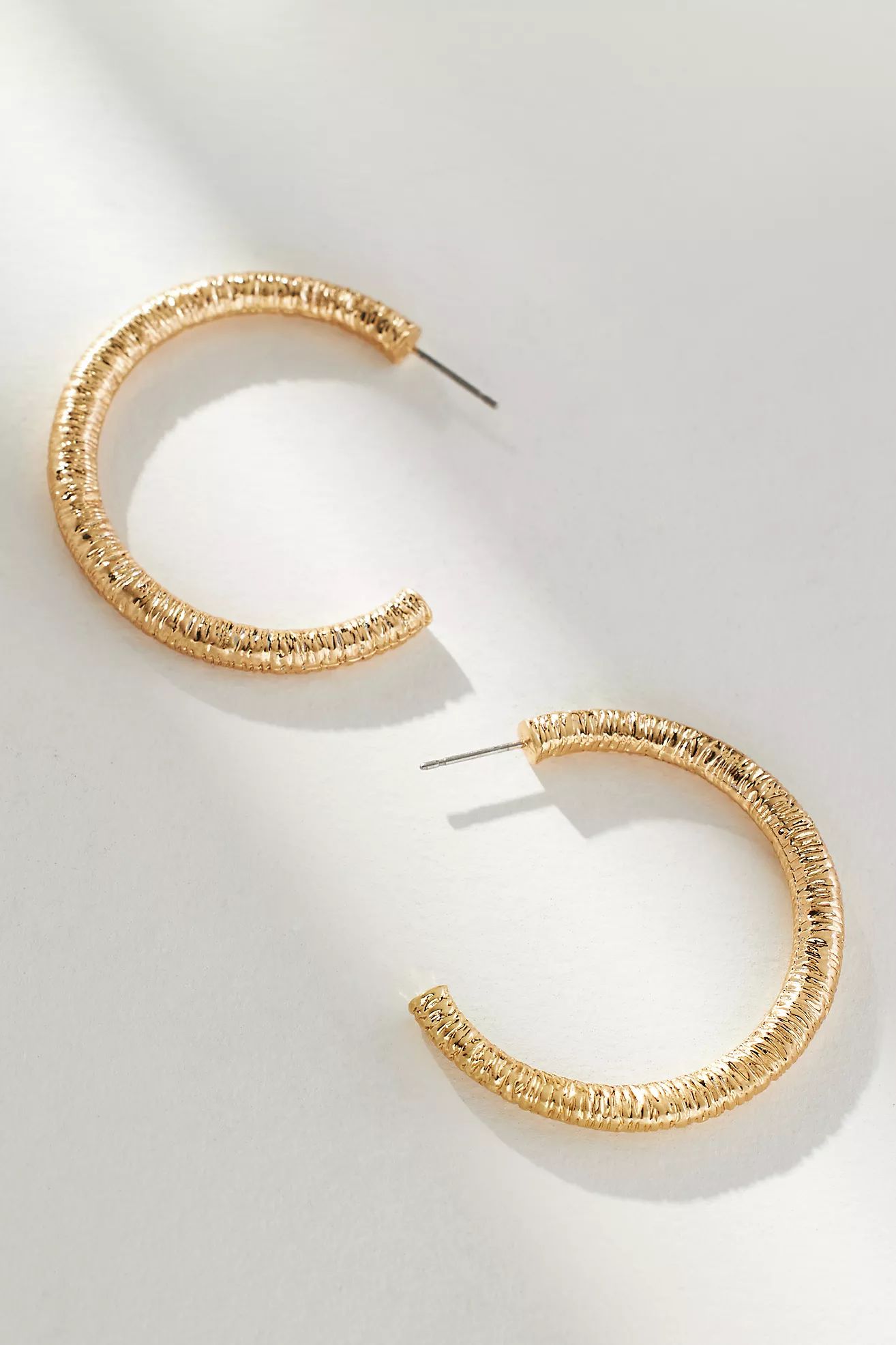 Large Threaded Open Hoop Earrings | Anthropologie (US)