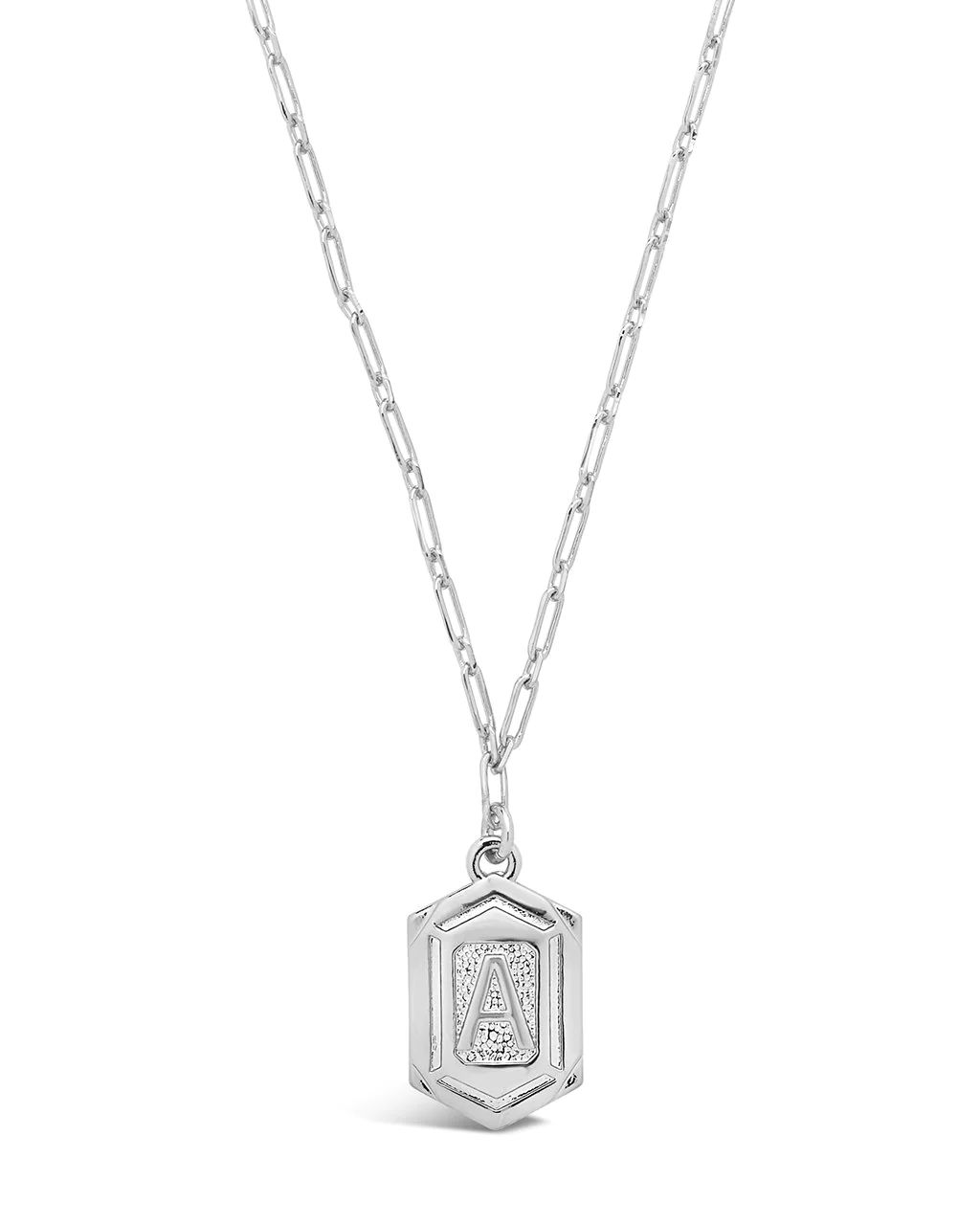 Personalized Hexagon Tag Initial Necklace | Sterling Forever
