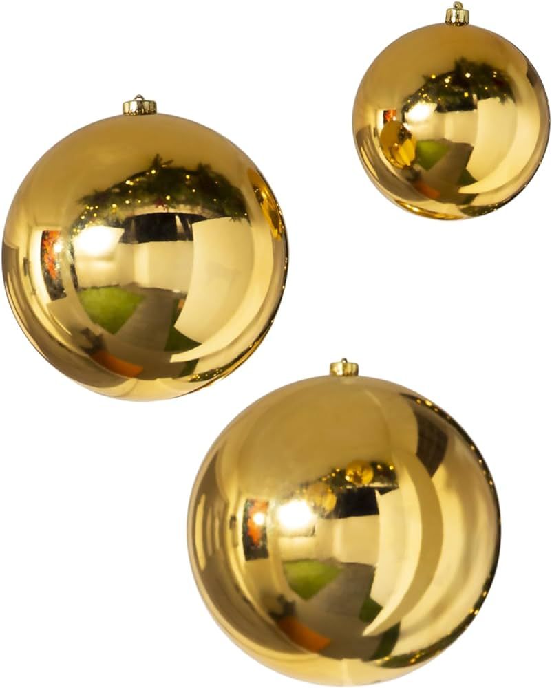 Balsam Hill Gold Outdoor Big & Bright Ornaments, Set of 3 | Amazon (US)
