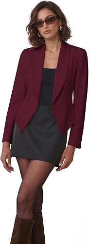 Hybrid & Company Ruched Sleeve Blazer | Lightweight fabric, open front silhouette, classic ruched... | Amazon (US)
