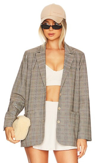 x Tessa Brooks Nadia Blazer in Plaid About You | Revolve Clothing (Global)