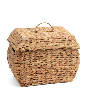 Water Hyacinth Bloated Trunk With Removable Scalloped Lid | TJ Maxx