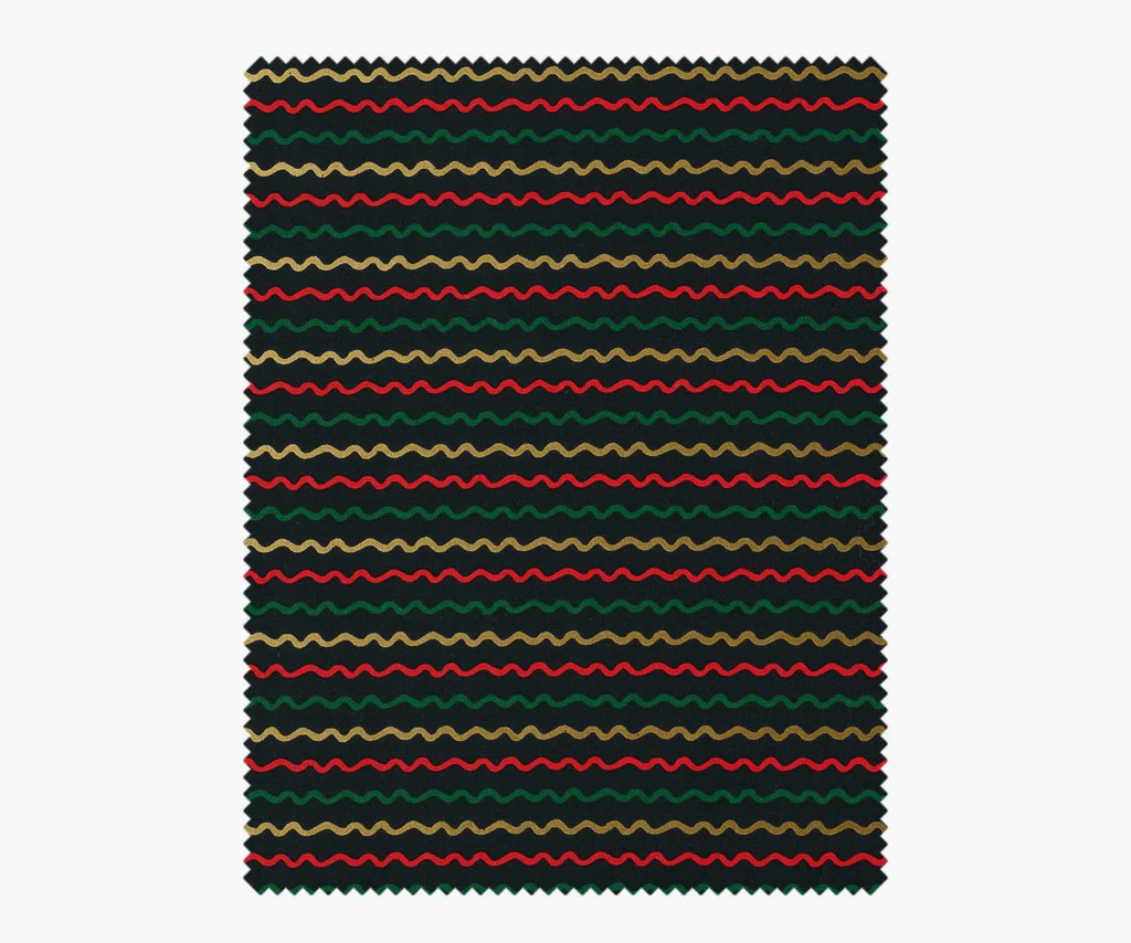 Ribbon Stripe Cotton Metallic Fabric - Evergreen | Rifle Paper Co.