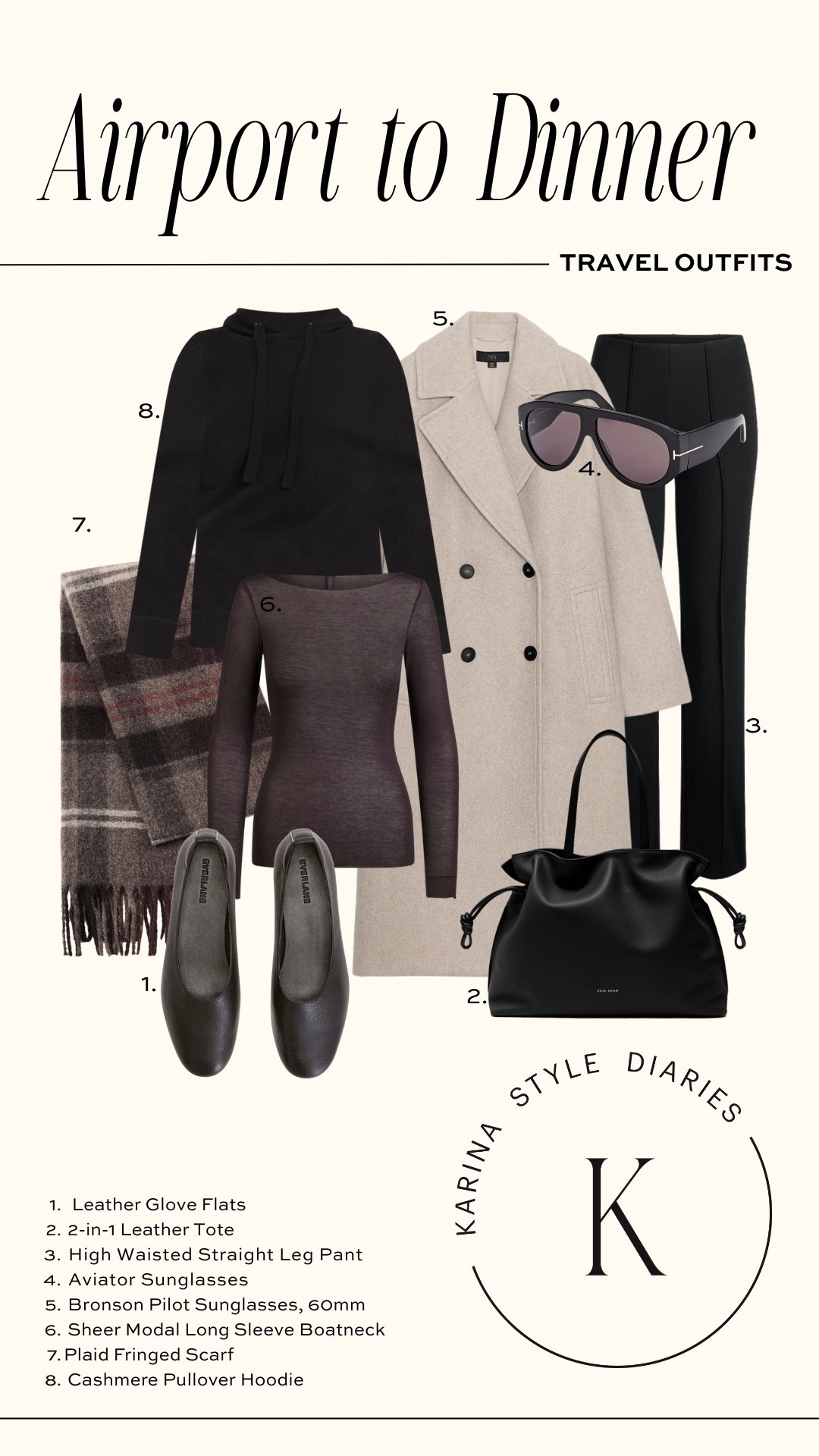 What to wear to… dinner straight from the airport! Comfy chic in sleek knits

cashmere hoodie, topcoat, knitted pants, plaid scarf, cold weather chic, winter outfit

#LTKTravel #LTKootd #LTKHoliday