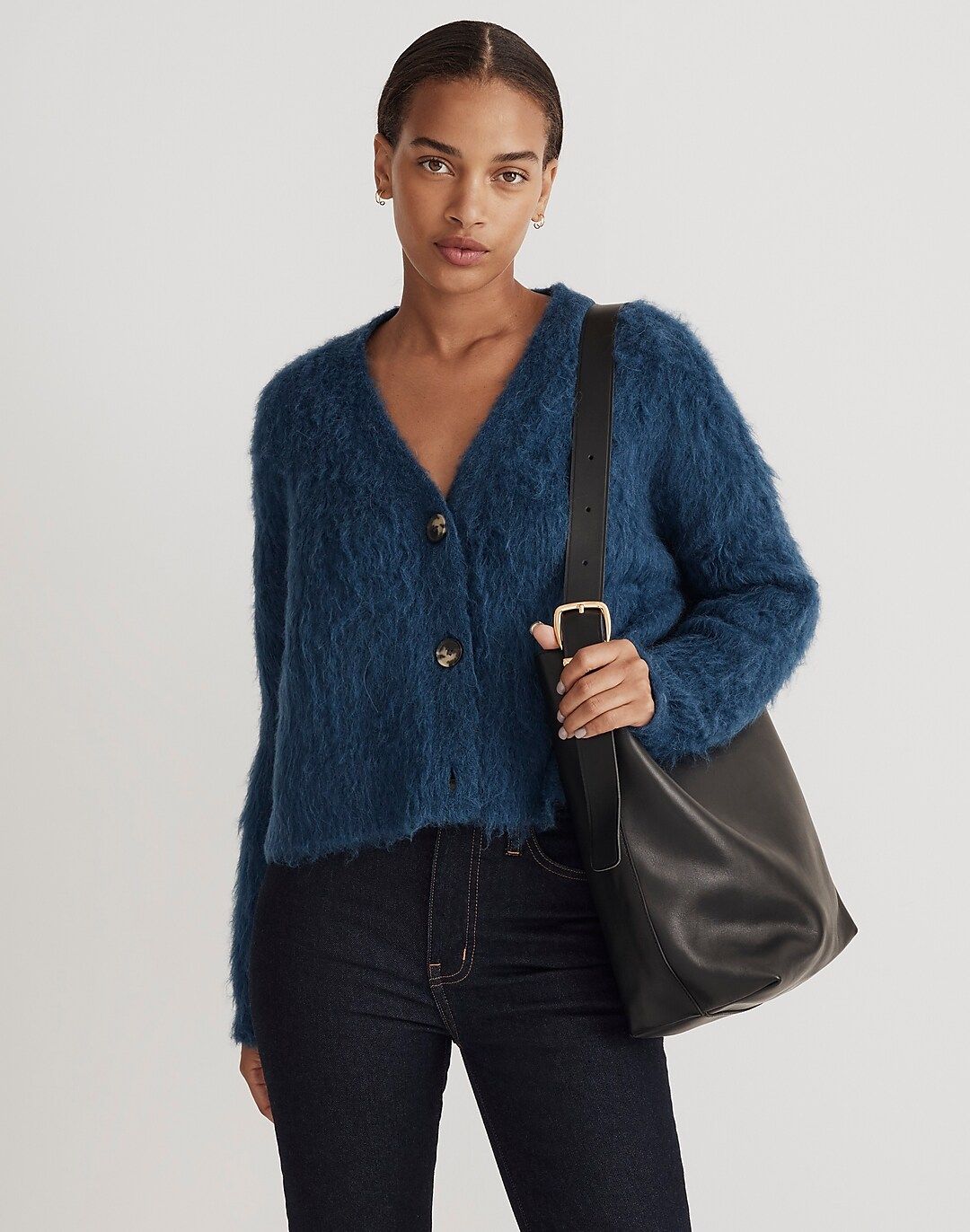 Brushed V-Neck Cardigan Sweater | Madewell