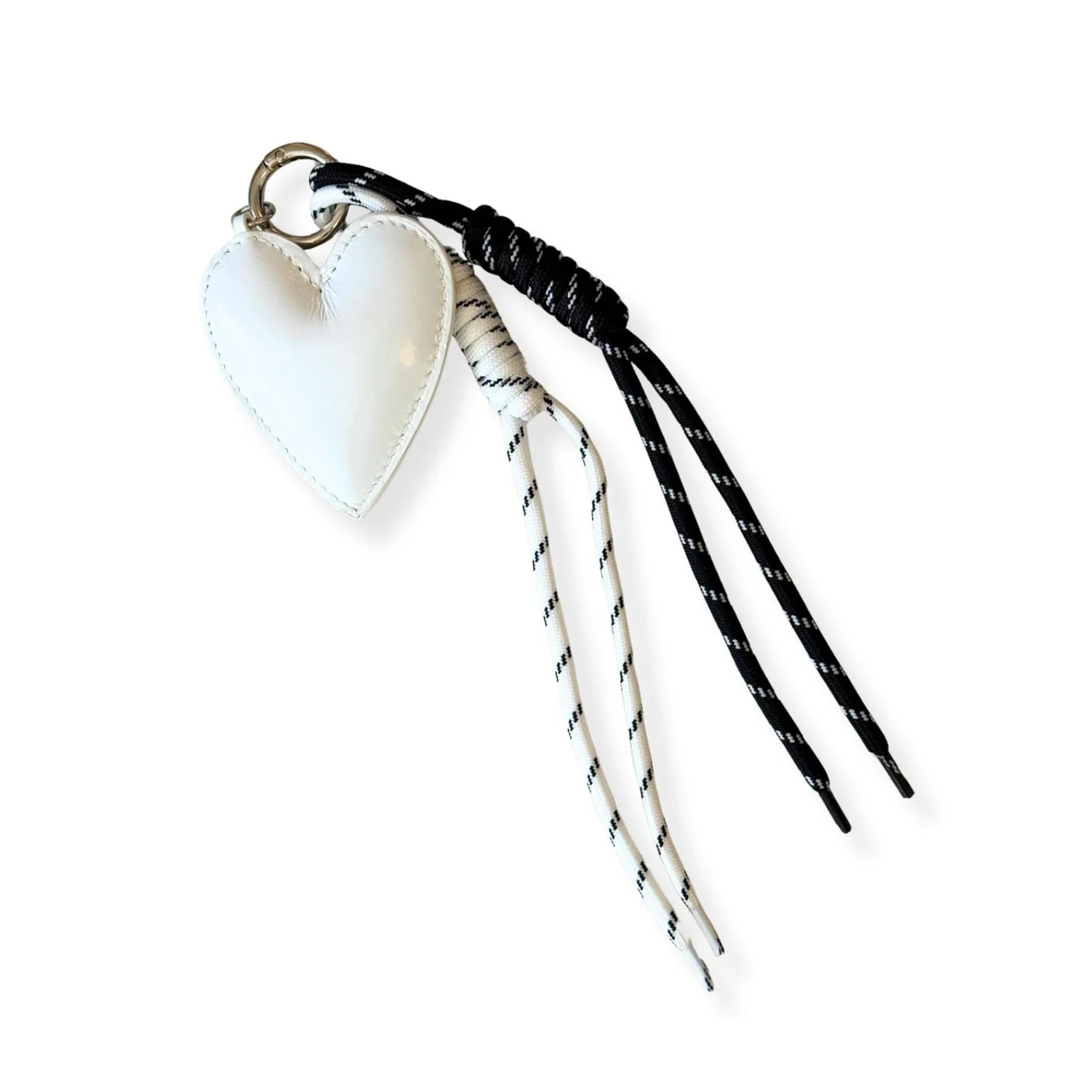 Trending Paracord Bag Charms - Heart with Black and White NEW! | Quilted Koala